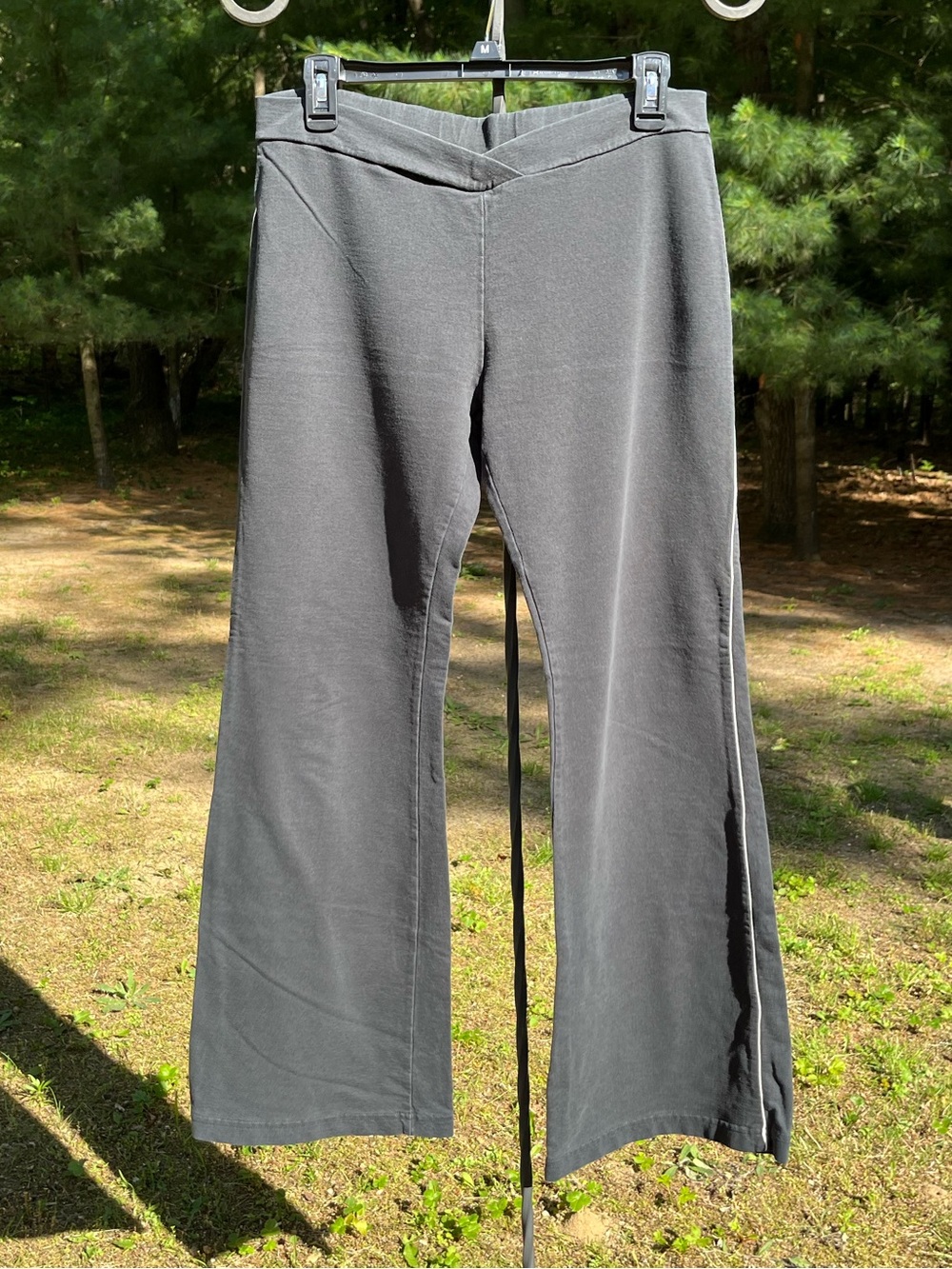 Y2K Derek Heart Cotton Cross Waistband Flare Leggings Yoga Pants Athleisure